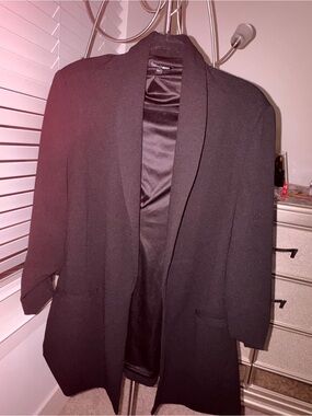 Fashion Nova Black Open-Front Blazer
